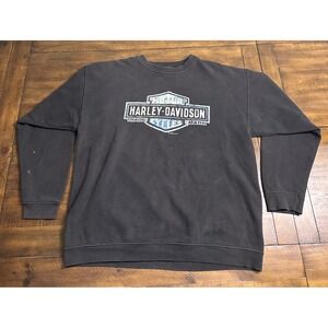 Vintage Harley Davidson Sweatshirt Mens Large Black 2004 Logo Pullover USA Made